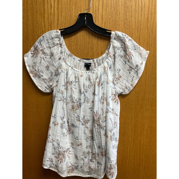 Girls Floral Print Off-Shoulder Top - Size XL 14/16 - Picture 2 of 4